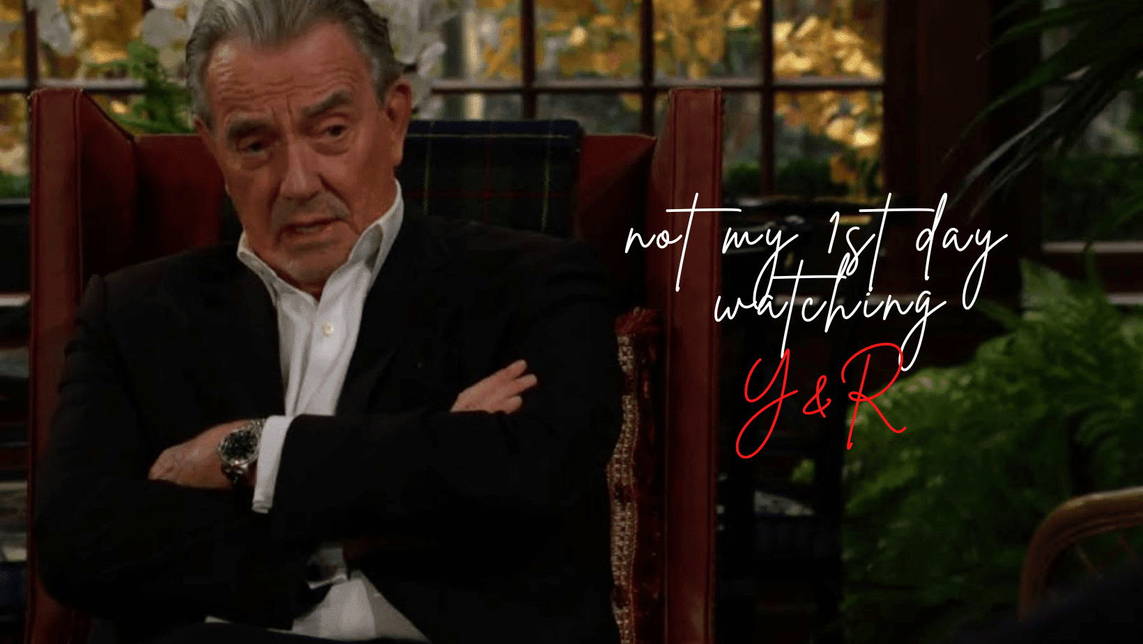 Victor Newman in his chair at the Ranch on Y&R